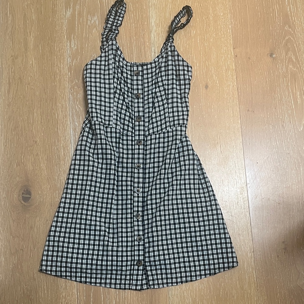 Hollister Black and White Gingham Mini Dress